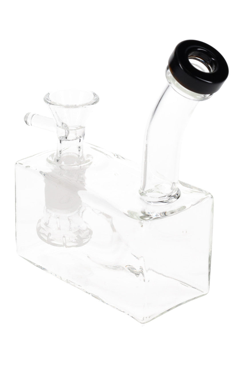 4.5" Mini Clear Brick Water Pipe With Showerhead Perc $25.00