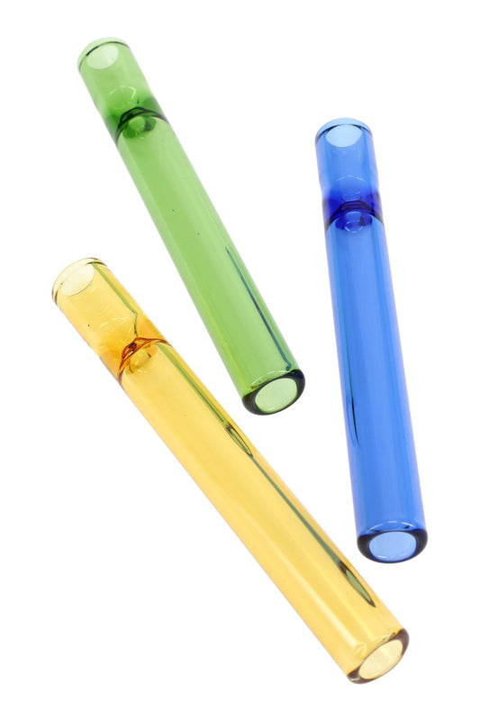 4" Colored Glass One Hitter / Chillum Blue Green Yellow $4.00